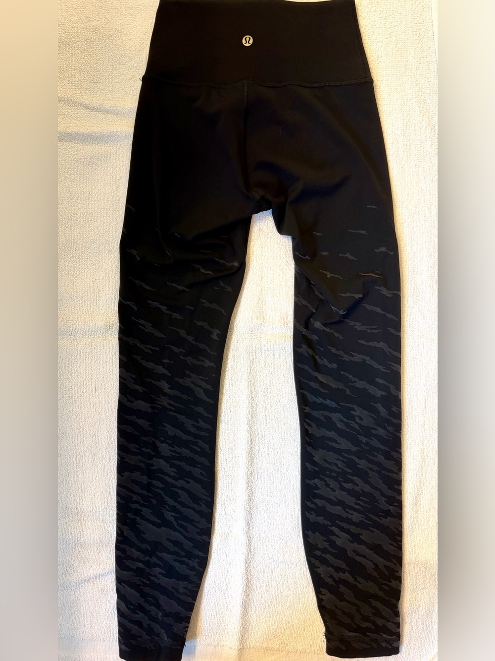 Lululemon Black Kids' Leggings with Subtle Camo Detail